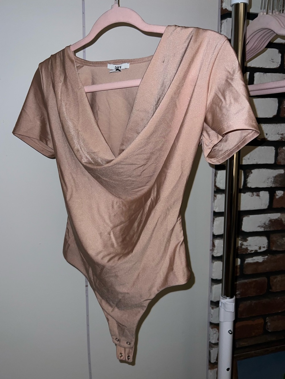 Satin Shiny Blouse in Dusty Blush